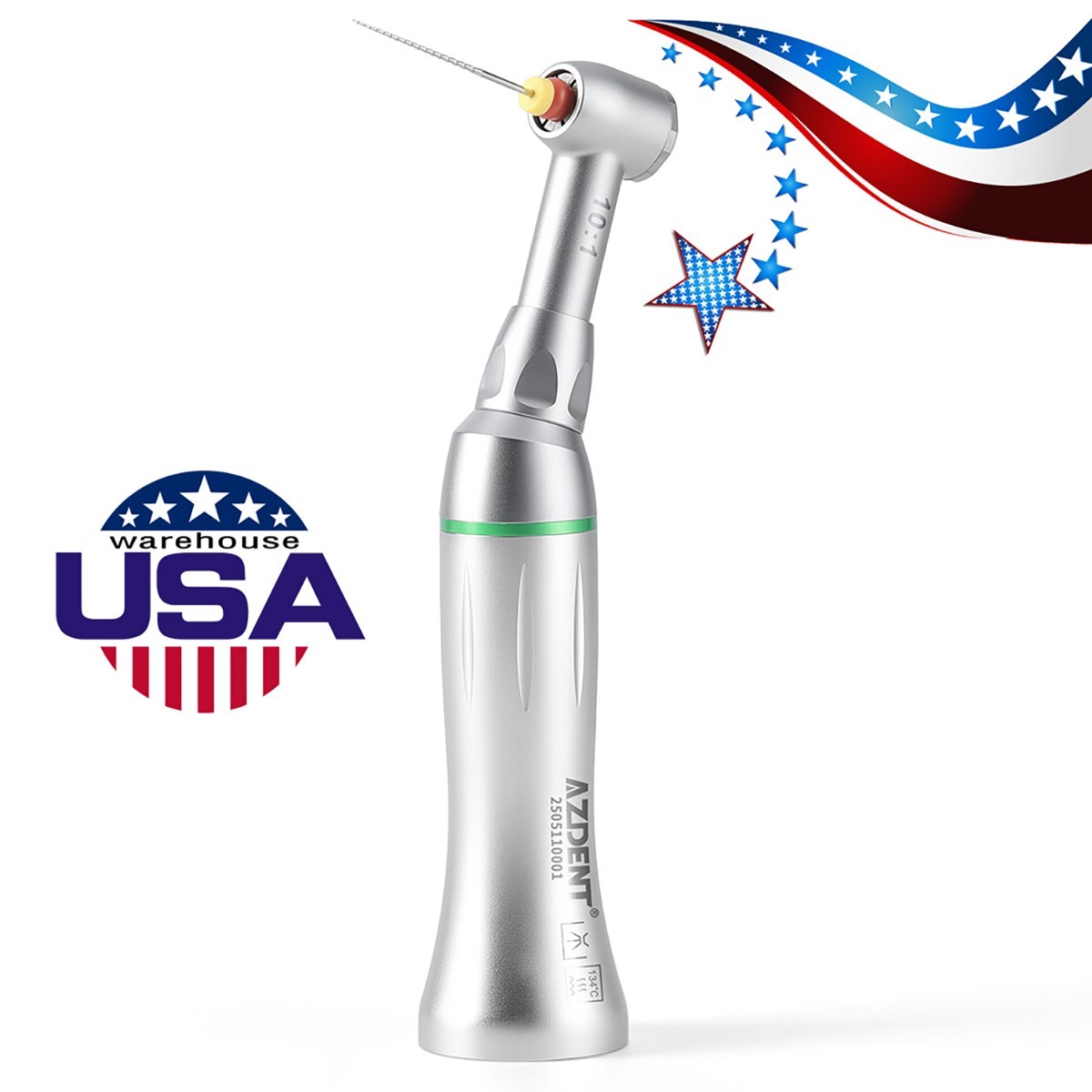 AZDENT Dental Endo 10:1 Contra Angle Handpiece for Root Canal Treatment Push