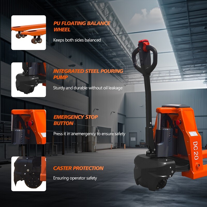 4400LBS Fully Electric Pallet Jack Truck Powered Lithium Battery 48″ x 27″ Forks