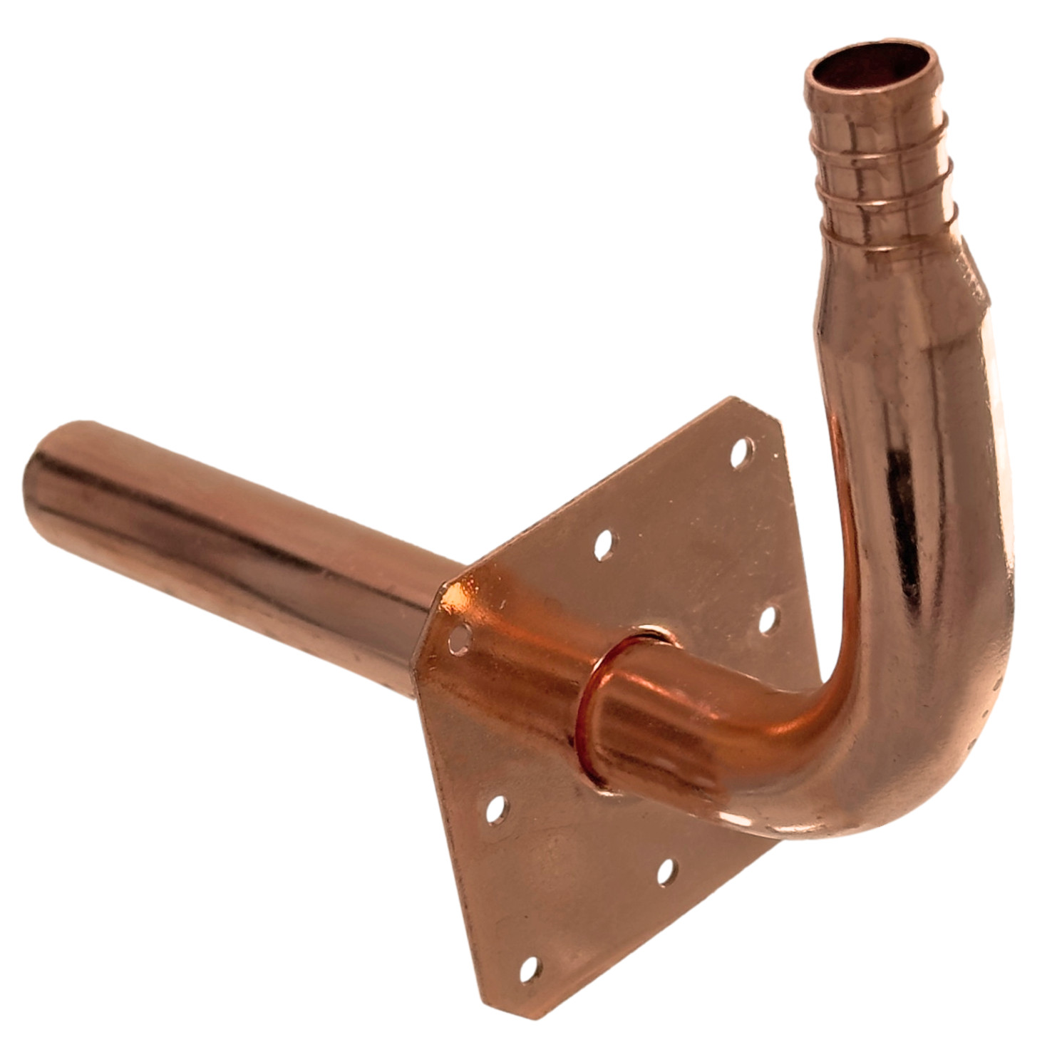 10) COPPER STUB OUT ELBOW FOR 1/2″ PEX TUBING W. EAR / NAIL FLANGE 3 1/2″ X 6″
