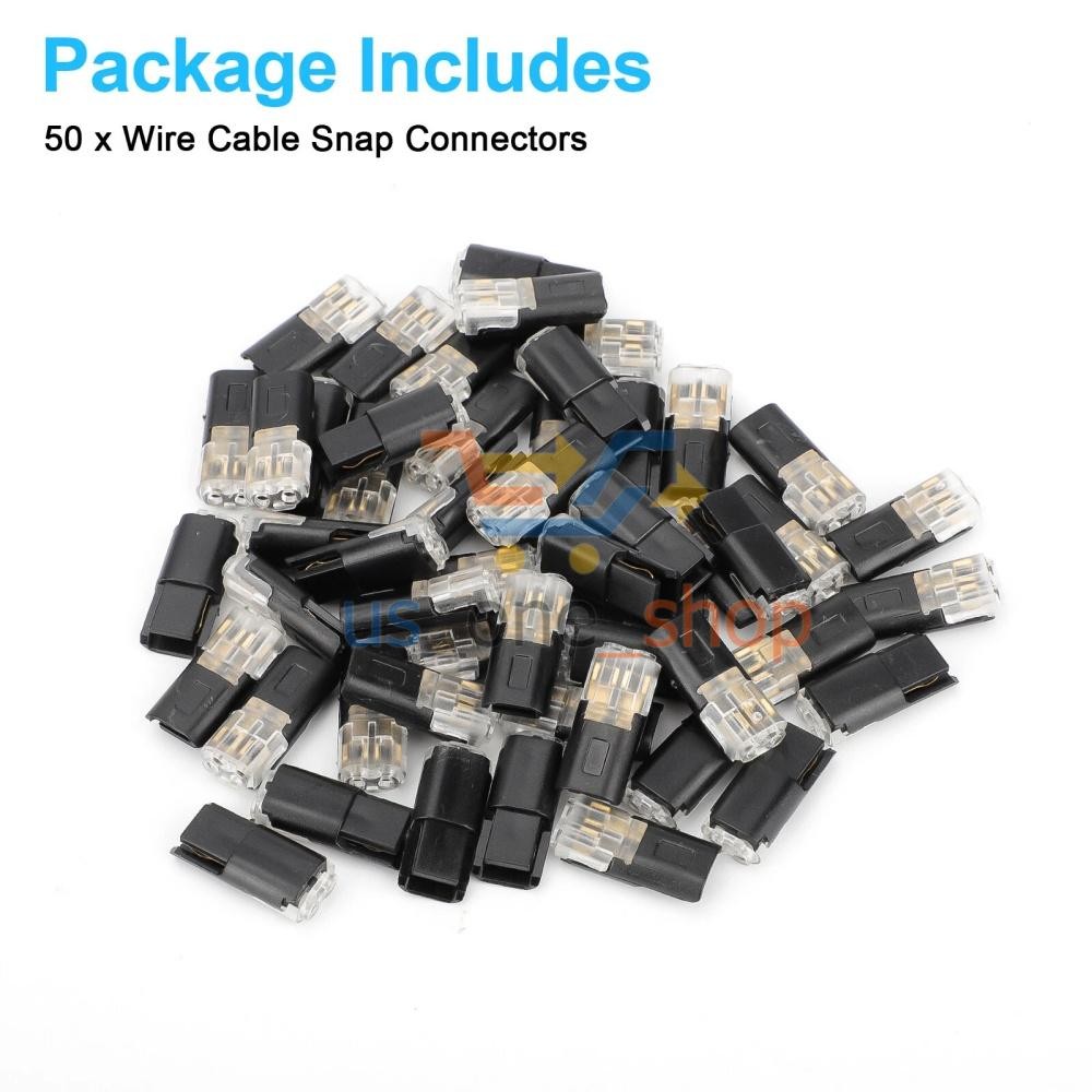 100Pcs Double-Wire Plug-in Connector, Cable Clamp with Locking Buckle, AWG 18-22