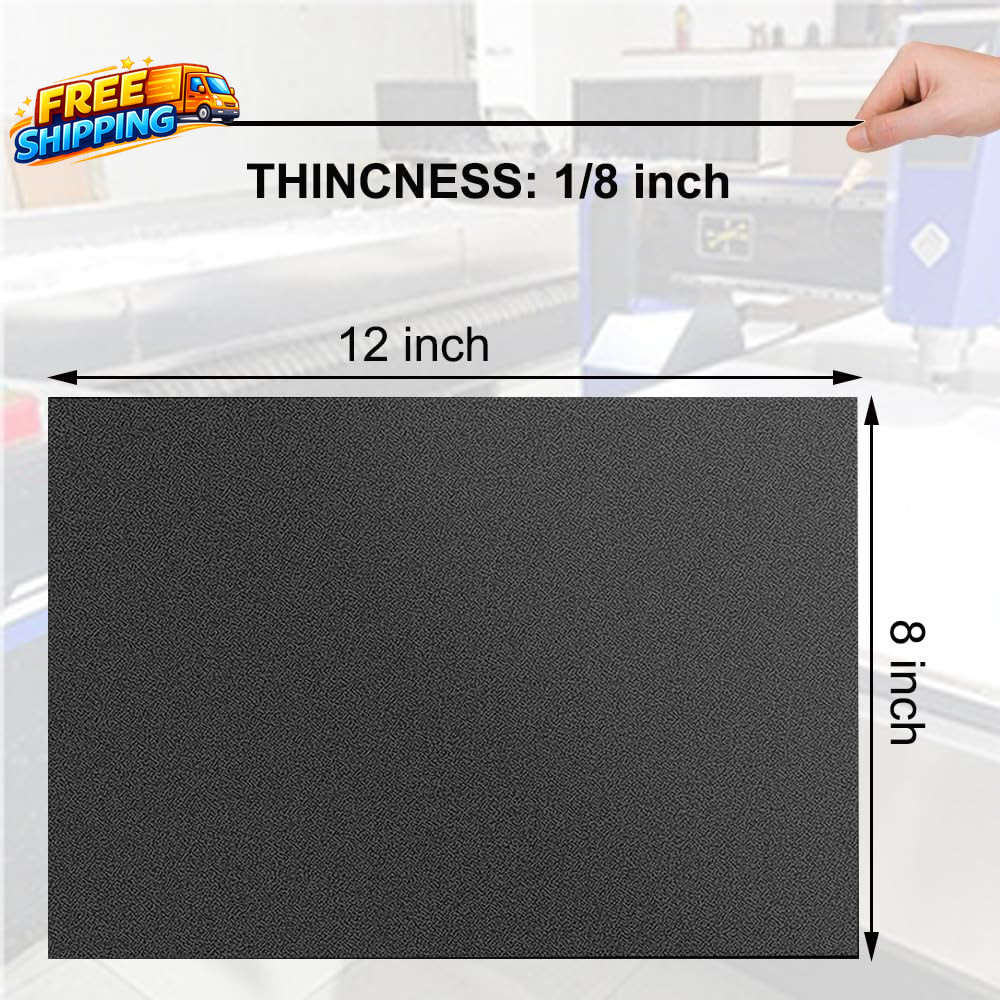 Pack of 2 ABS Plastic Sheet, Black Plastic Sheet 8″ X 12″ X 1/8″ Thick (3Mm) Rig