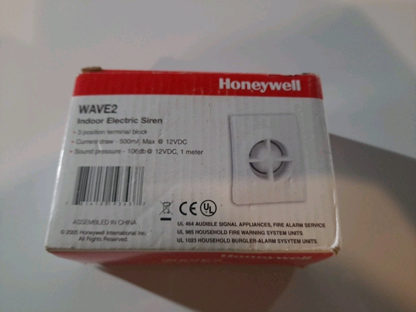 NEW White Honeywell WAVE 2 Two Tone 12VDC @ 500mA Siren 106 dB BK04