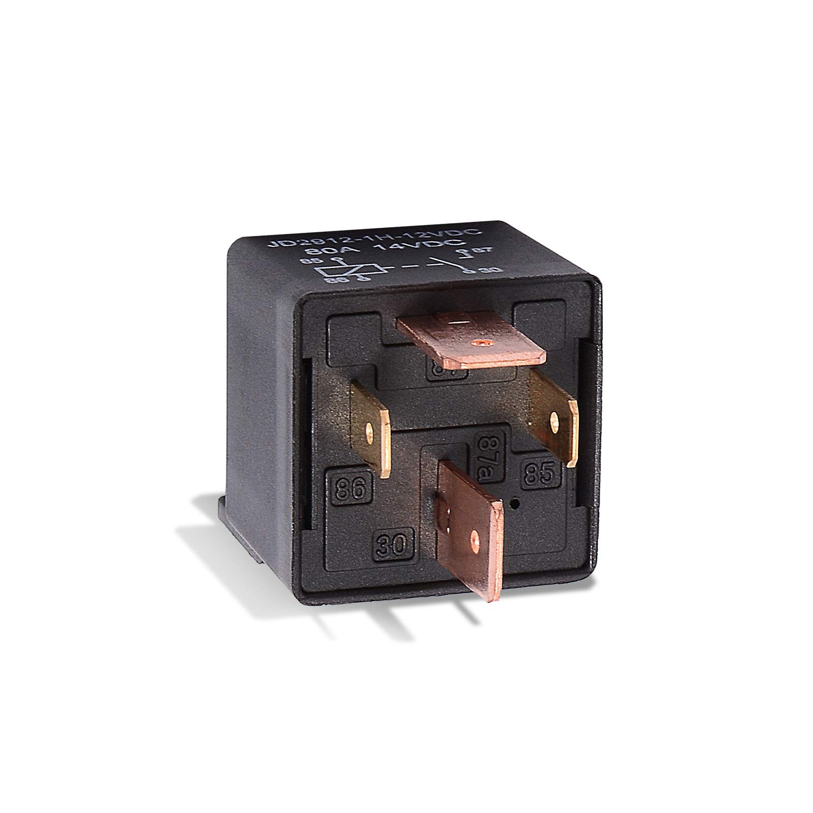 5 PCS Heavy Duty Truck Engine 4 Pin 80A 12V On/Off Normally Open SPST Relay