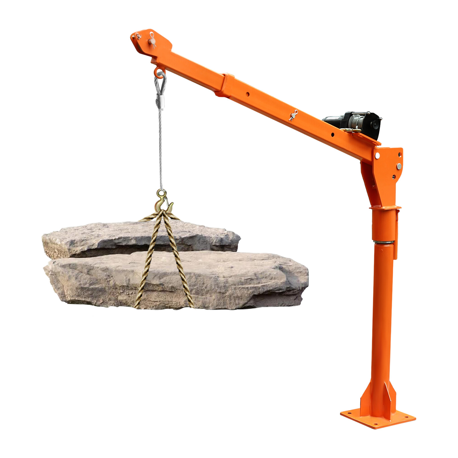 1100LBS Truck-Mount Crane Lift w/12V Electric Winch Pickup Truck Jib Crane Hoist