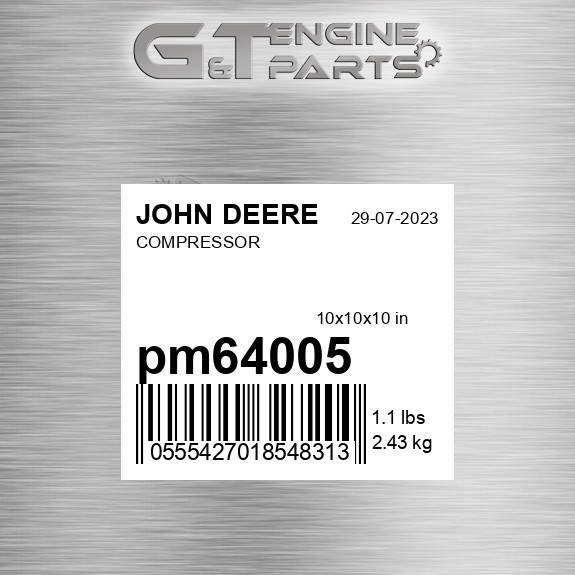 PM64-005 COMPRESSOR fits JOHN DEERE (New OEM Open Box)