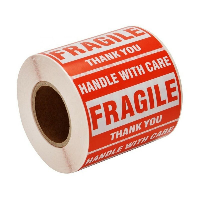 5000 Fragile Stickers 2×3 Handle with Care Thank You 500 / Roll Warning Labels