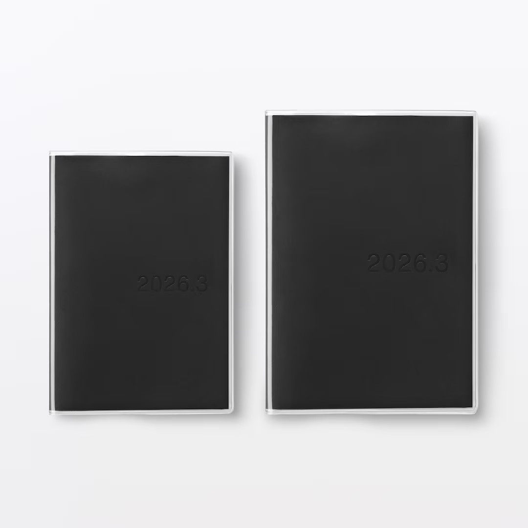Muji 2026 Vertical Monthly Weekly Planner 2026. 03 – 2027. 04 Black B6 or A5