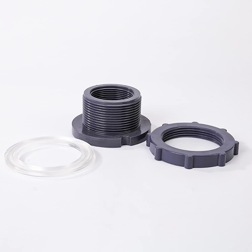 2 Inch PVC Bulkhead Fitting for Water Barrel, Water Tank, Rain Barrels,Npt2 Fema