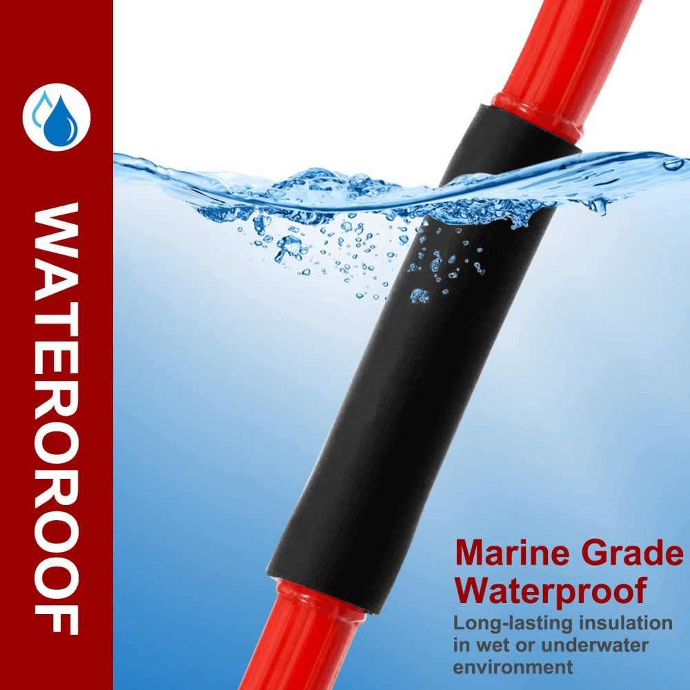 Black or Red 3:1 Ratio Heat Shrink Tubing Glue Adhesive Lined Diameter 3/4″ Kit