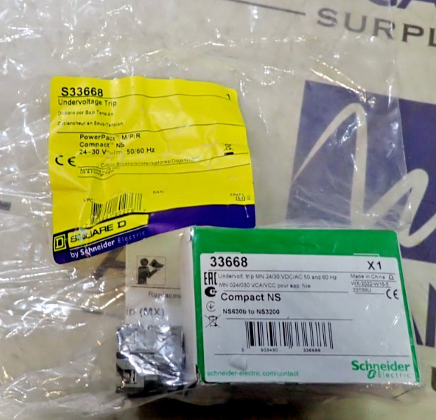 NEW Square D S33668 Undervoltage Trip Powerpact M/P/R Compact NS 24-30V 33668