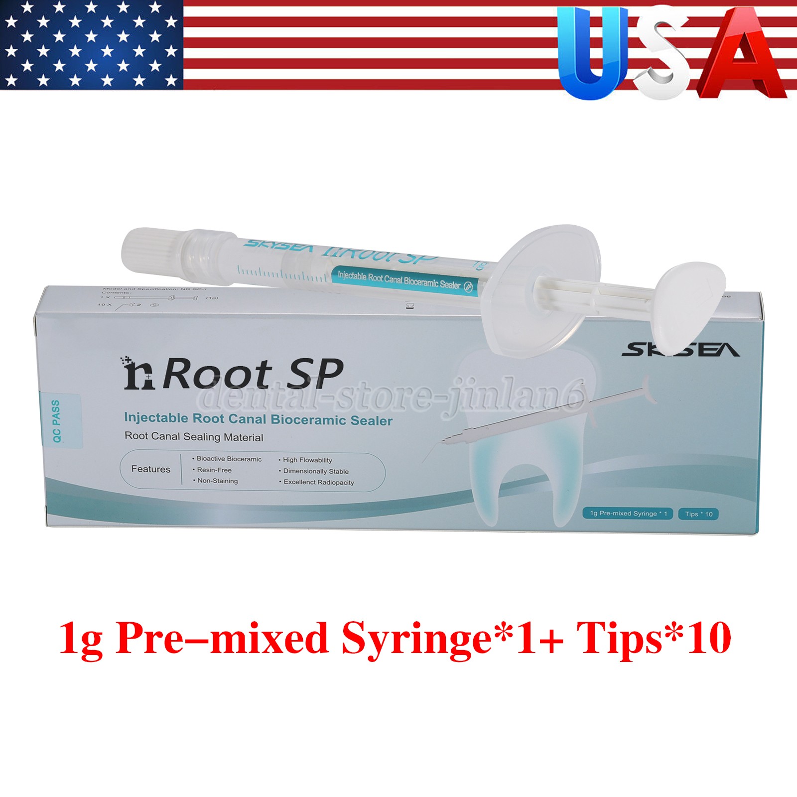 Dental Endo Materials Injectable Root Canal Bioceramic Sealer 1g Pre-mix Syringe