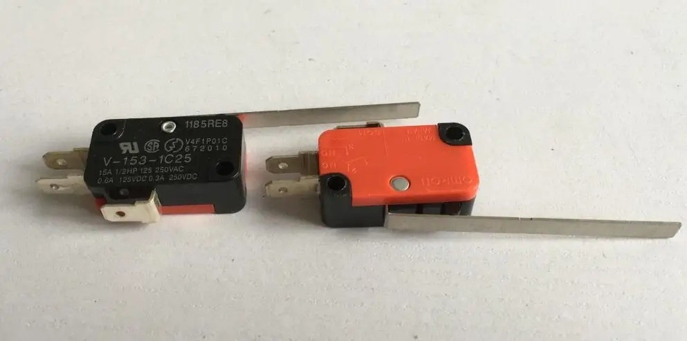 10PCS V-15-1C25 Micro Limit Switch SPDT Momentary Snap Button AC 250V 15A