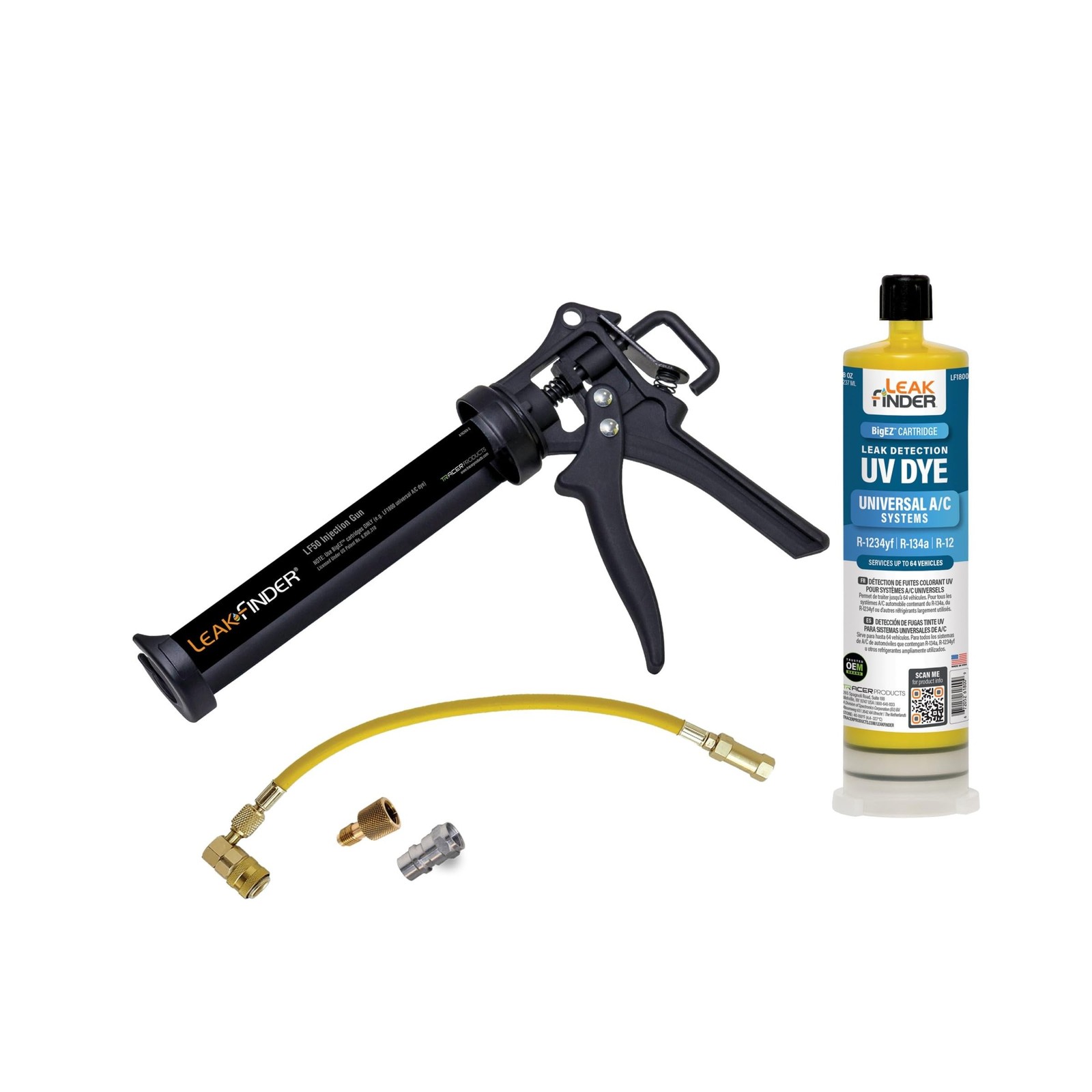 LF810 BIGEZ Air Conditioning Refrigerant Leak Detection Injection Kit – 8oz A…