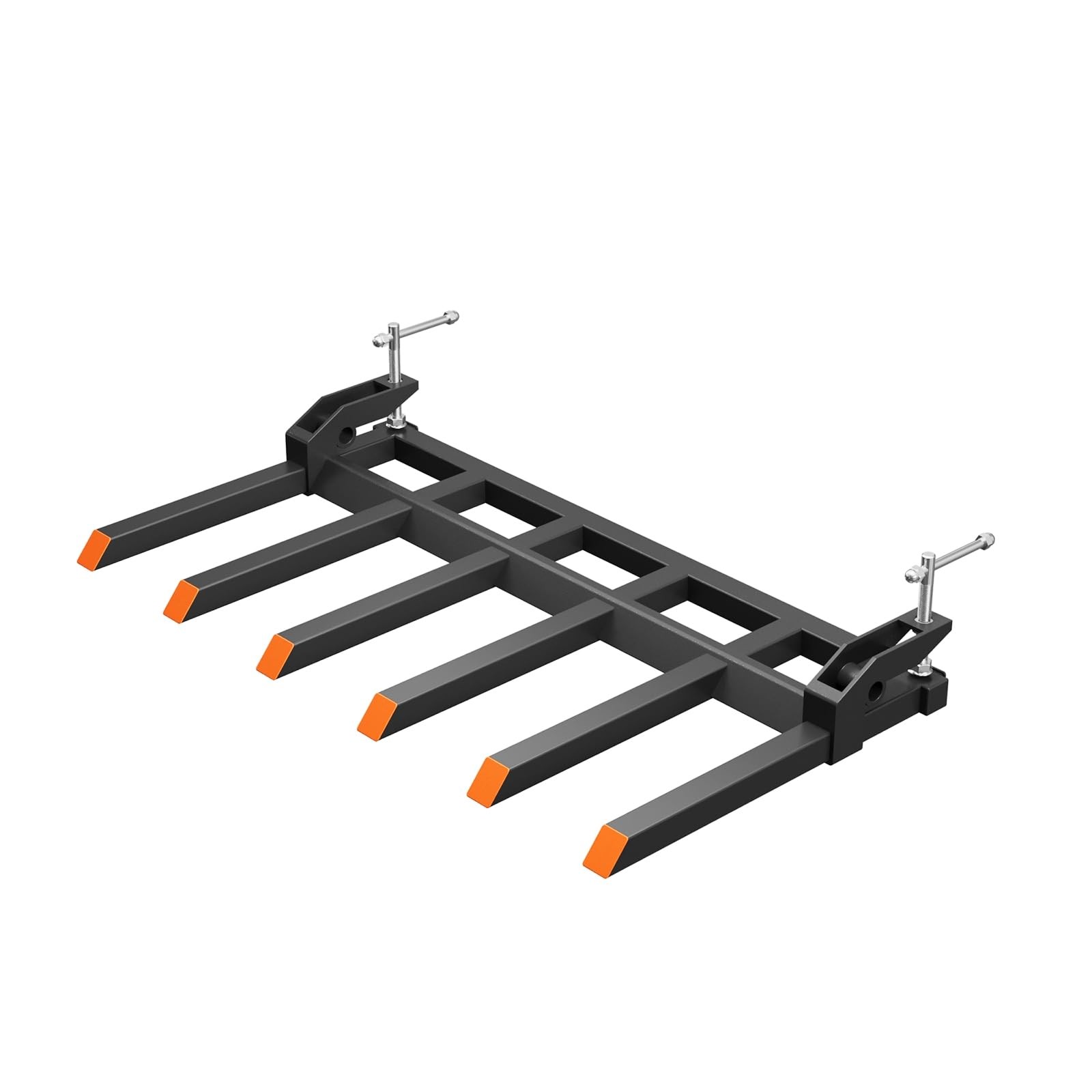 🔝58″ 4400LBS Heavy Duty Clamp On Debris Forks for Tractor Bucket with 6 Tines