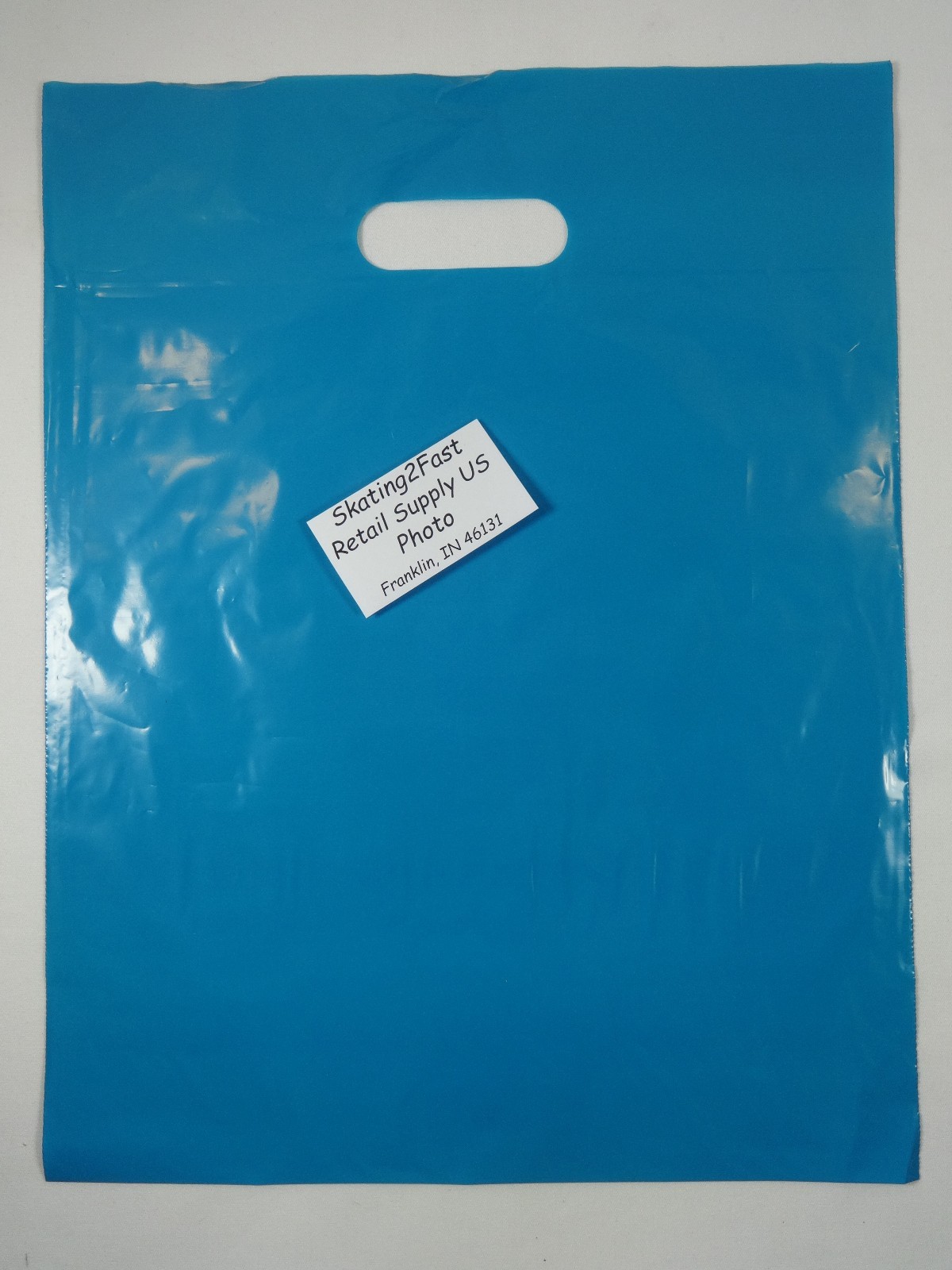 200 Qty. 12″ x 15″ Teal Glossy Low Density Merchandise Bag Retail Shopping