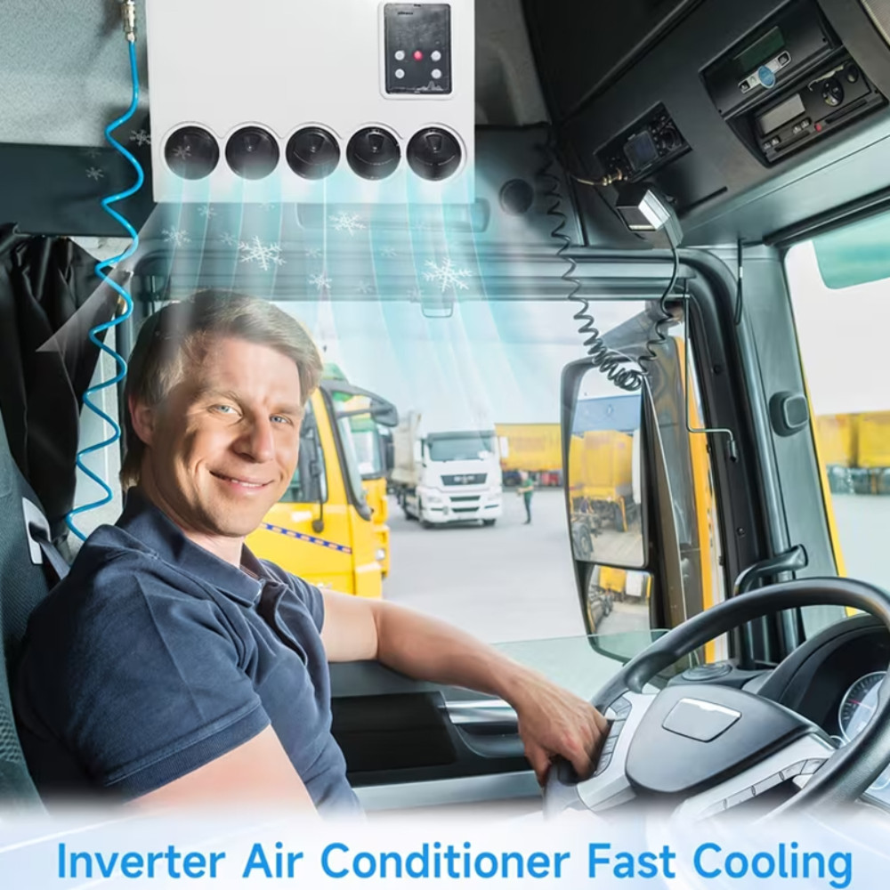 12000BTU Air Conditioner Mini Split A/C 12V For Semi Trucks Bus RV Caravan Vans