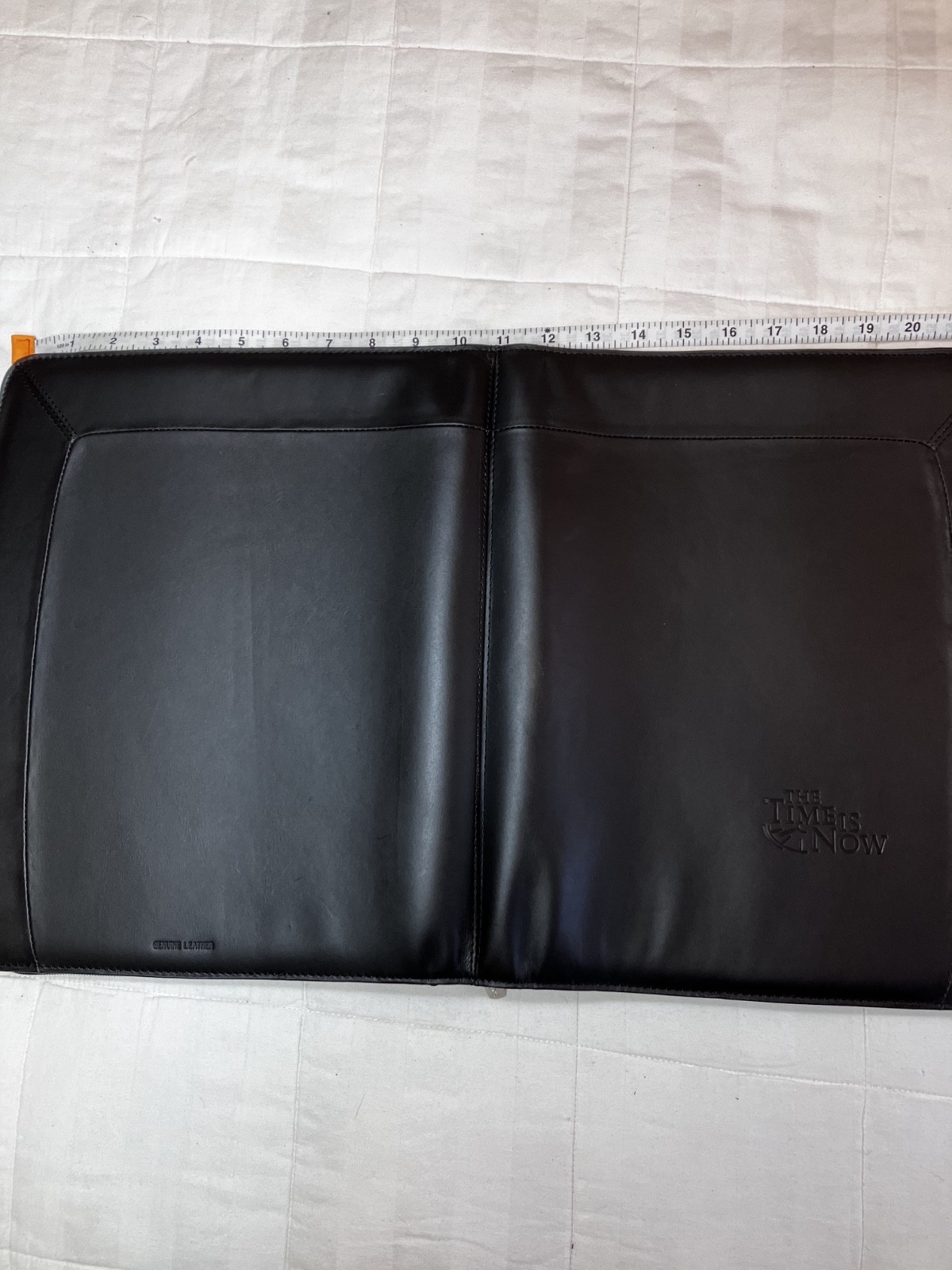 LEEDS Business portfolio notebook/organizer ZIPPERED /Genuine Leather (Time Sys)