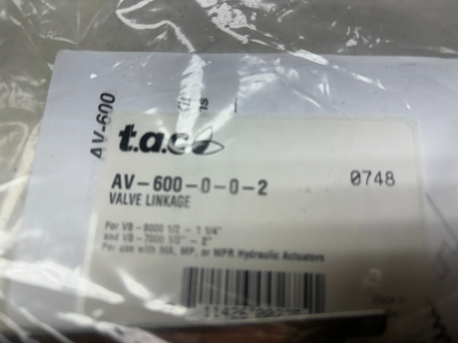 TAC AV-600-0-0-2 VALVE LINKAGE KIT