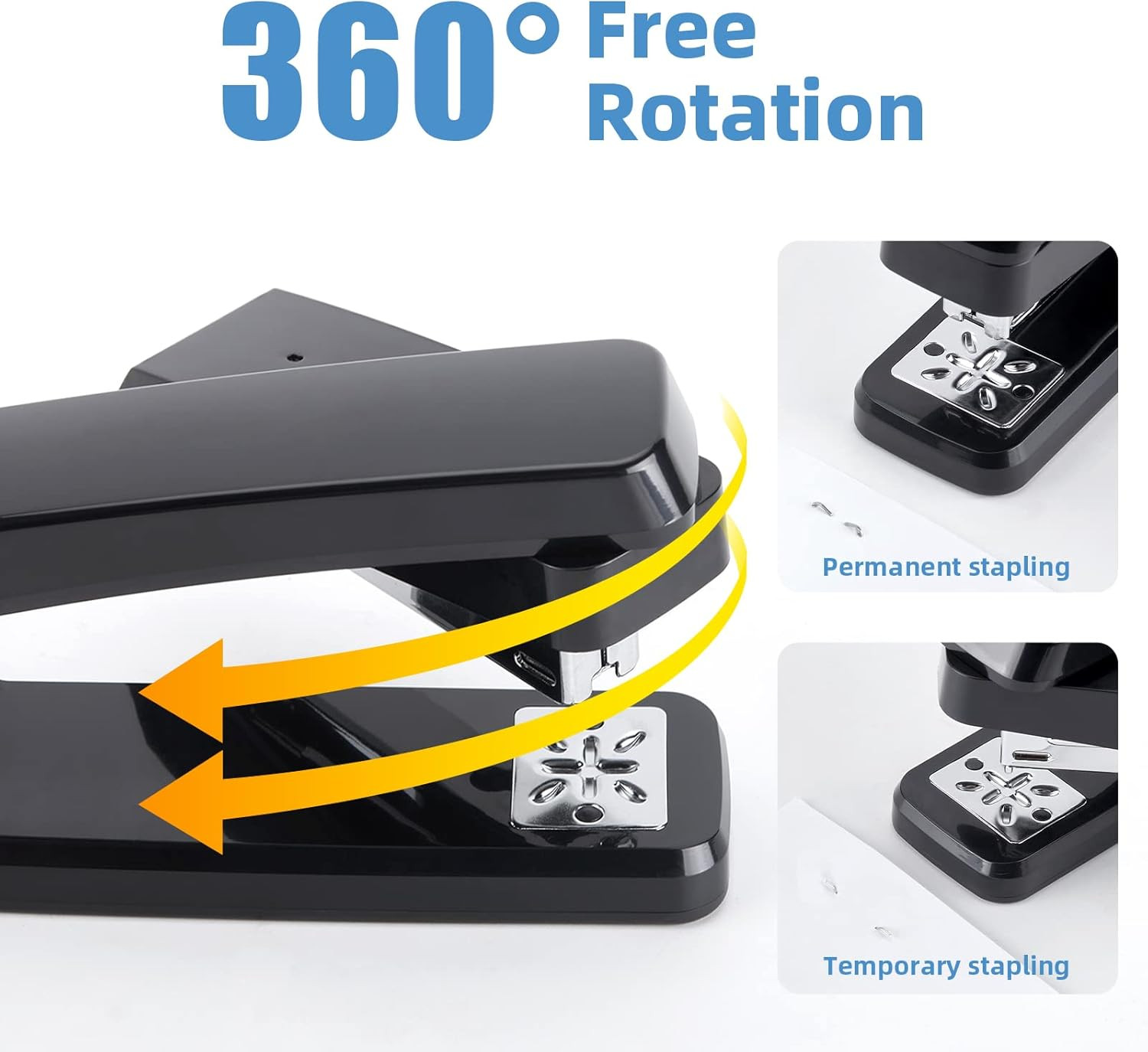 Deli/ Swing-Arm Swivel Stapler, 25 Sheets Capacity, 360 Degree Rotate