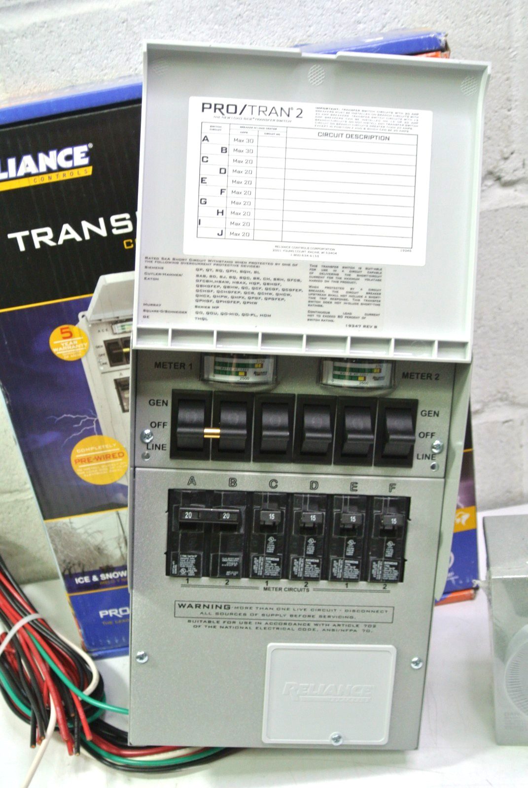 Reliance Controls Backup Power Transfer Switch Kit 3006HDK