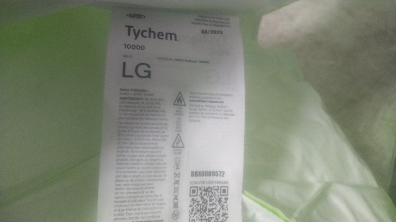 Dupont TK587SLYLG000100 Size L Encapsulated Suit for Training Purposes