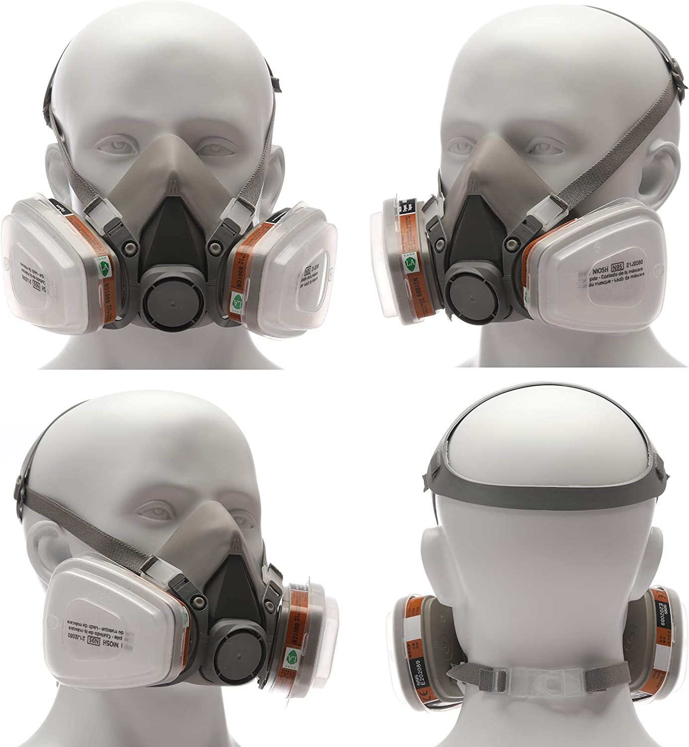 7in1 Half Face Gas Mask Facepiece Spray Painting Respirator Safety Suit For 6200