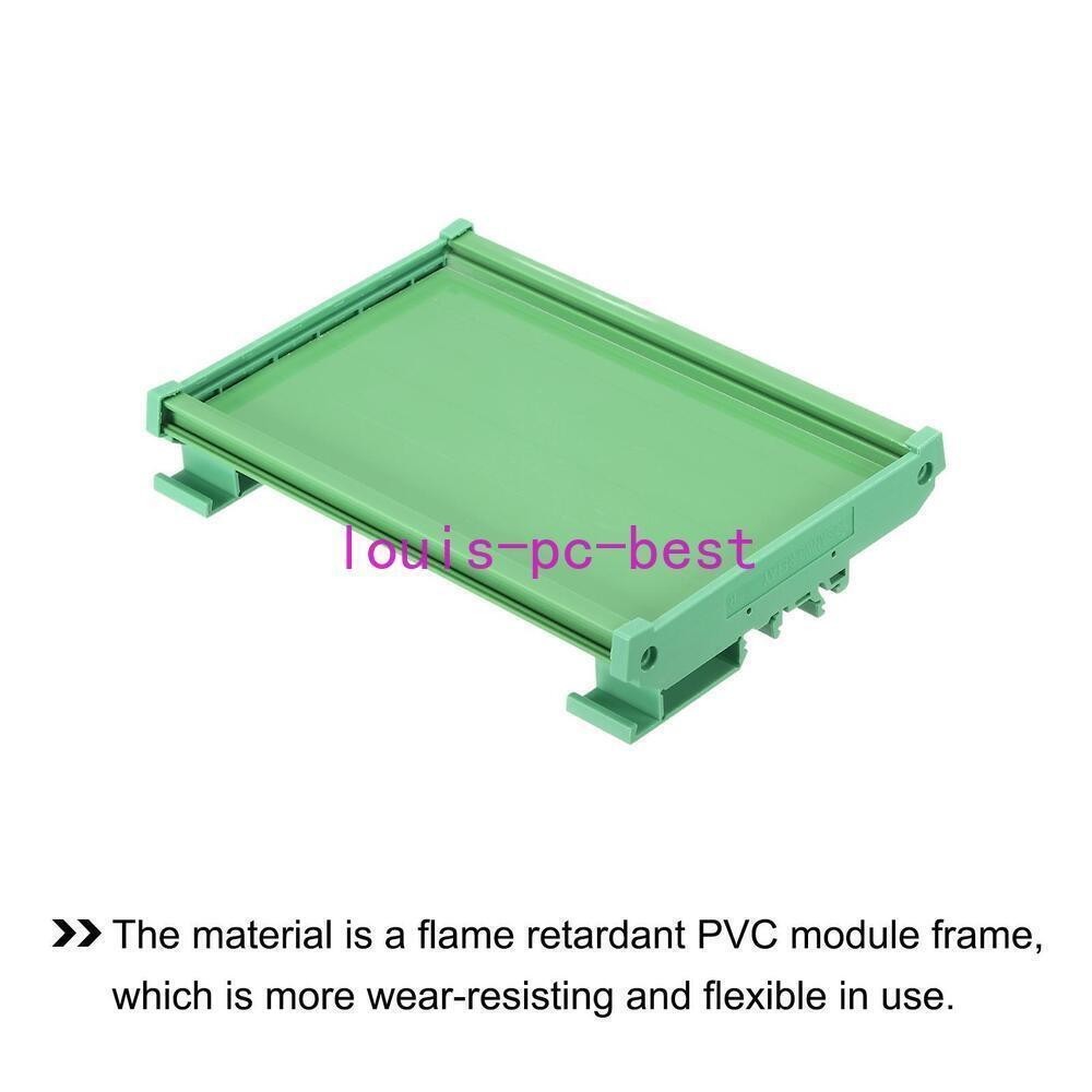 PCB DIN Rail Mount Carrier, Circuit Board Mounting Holder 100x160mm Green