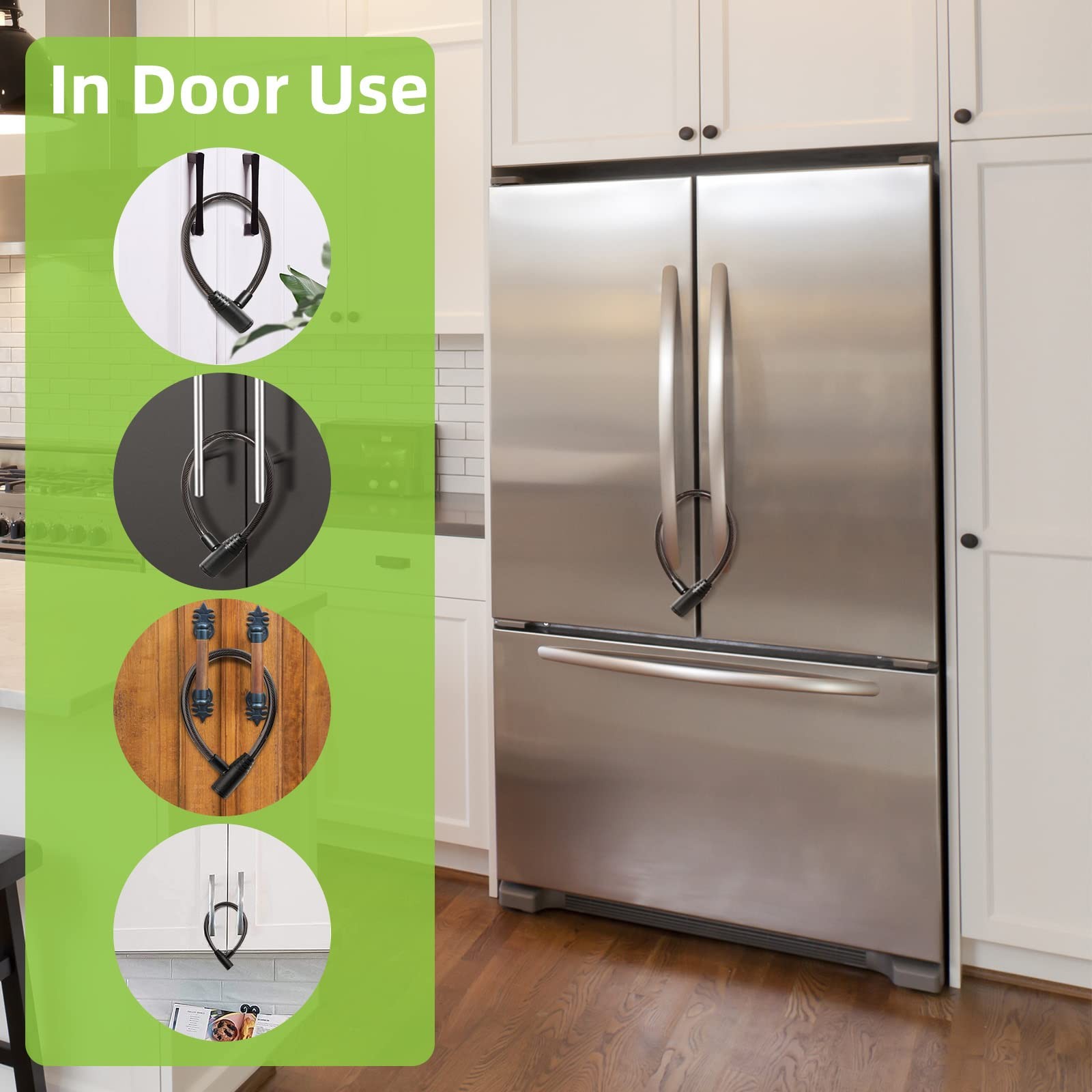 Fridge Lock, Childproof Refrigerator Lock with Keys for French Door Fridge an…