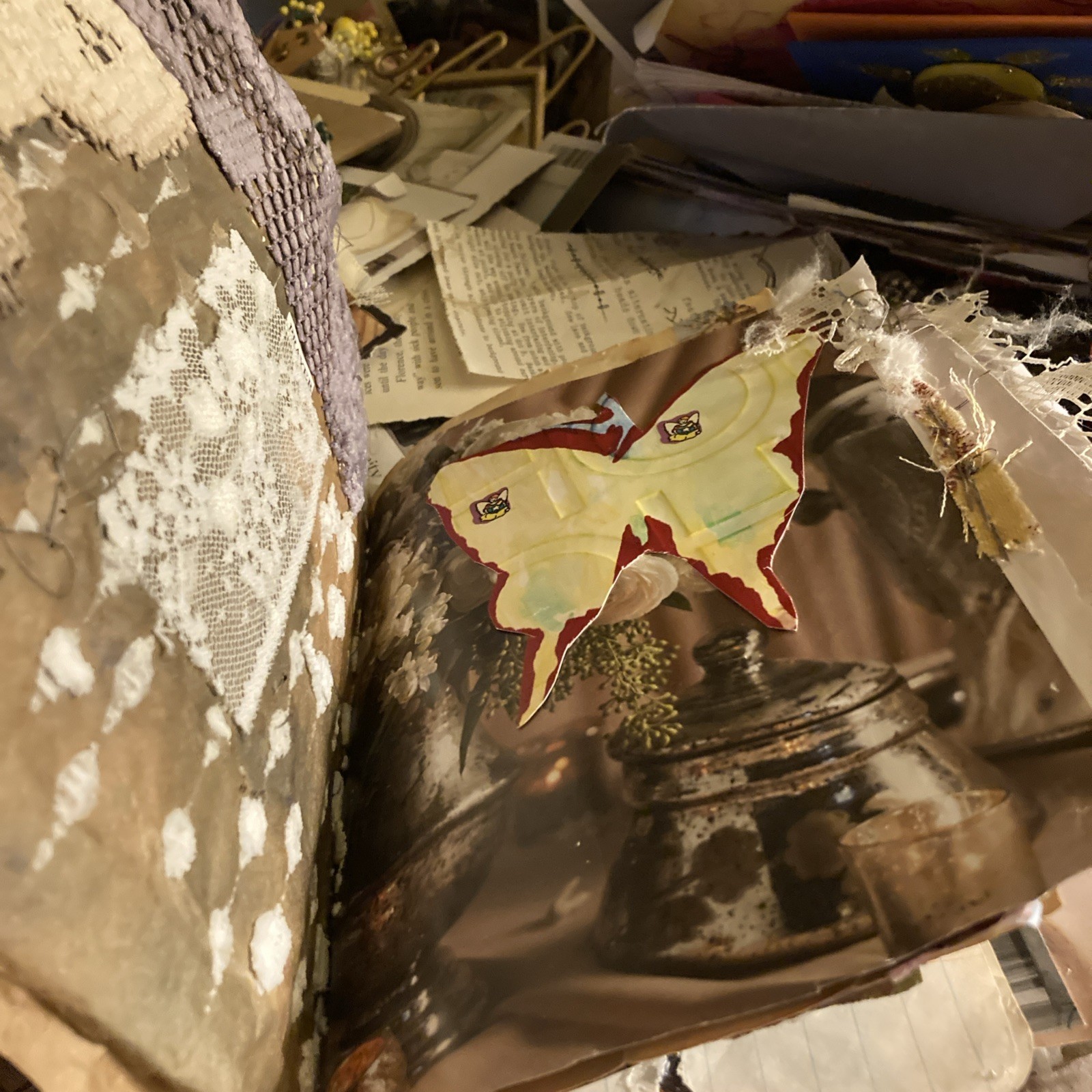 Junk Journal Intercession, Coffee Stain Pages
