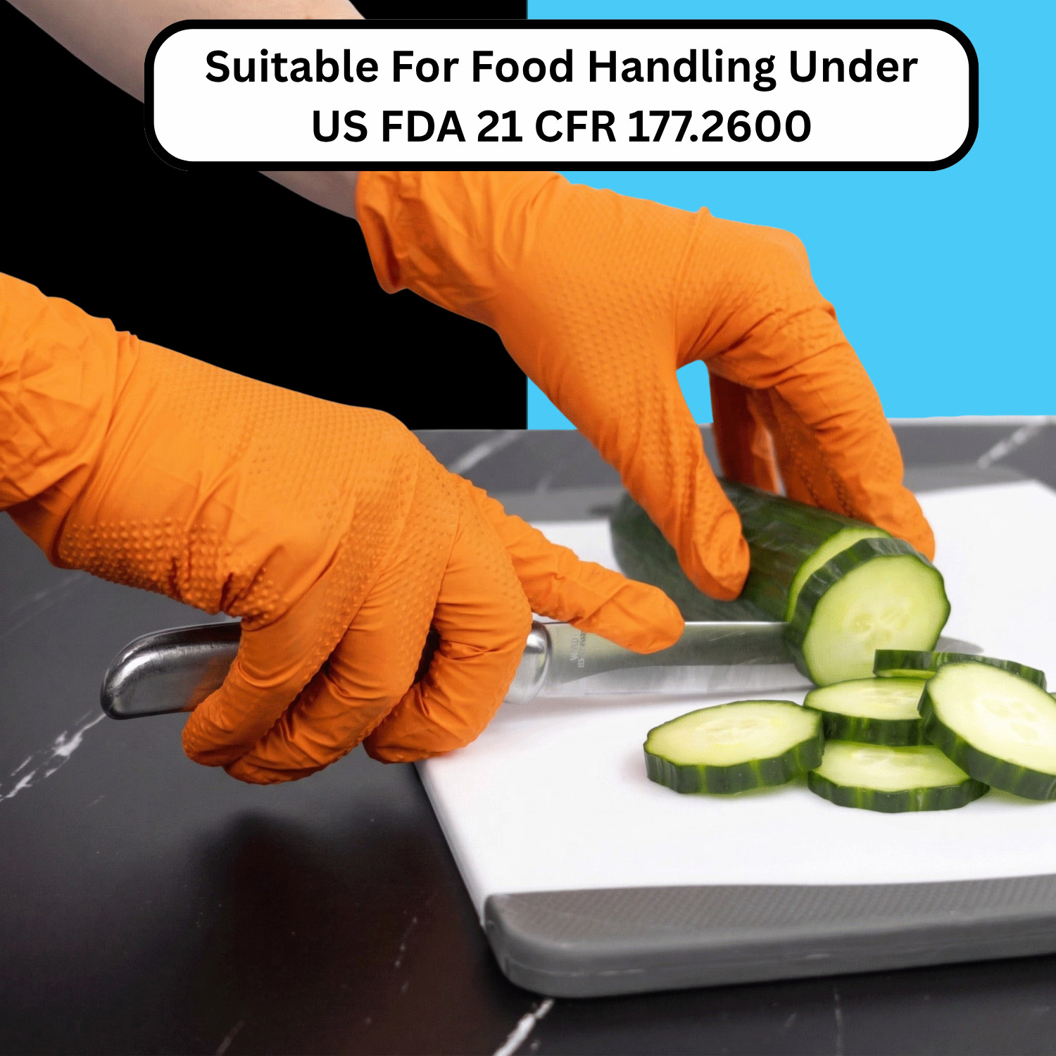 Wolverine Orange Nitrile Gloves, 8 Mil, Raised Diamond Texture 1000 Pcs X-Large
