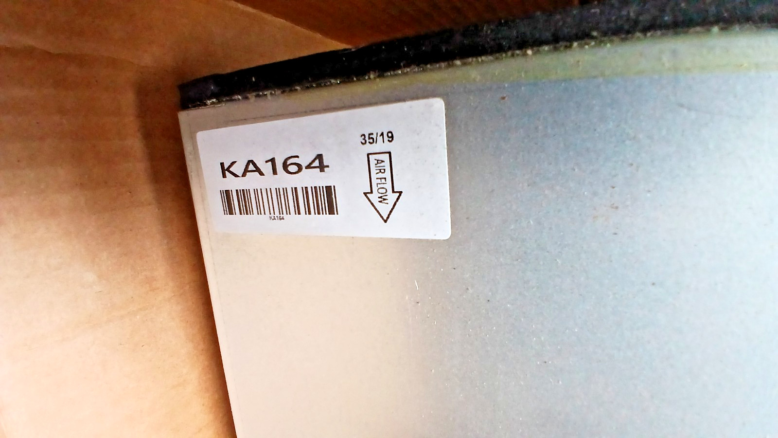 KA164 Panel intake filter 18N00016