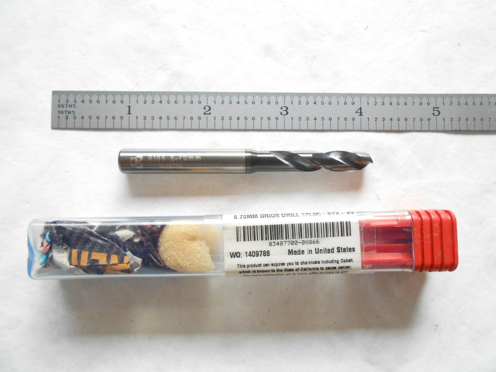 NEW KYOCERA USA HP. SOLID CARBIDE DRILL 6.70MM CUT DIA. X 1-15/16″ FL X 80MM OAL
