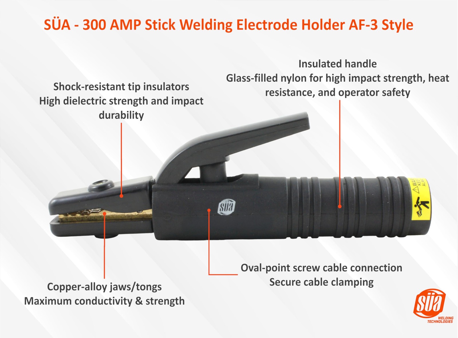 300 AMP Stick Welding Electrode Holder AF3 Style for Heavy-Duty Welding
