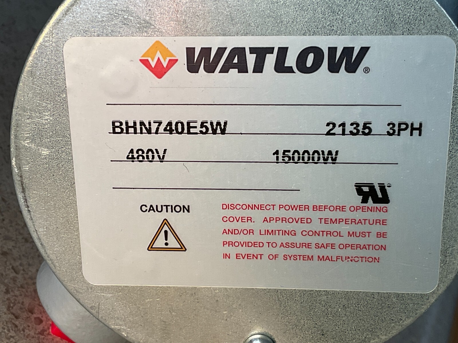 Watlow BHN740E5W 480V, 15,000W NEW