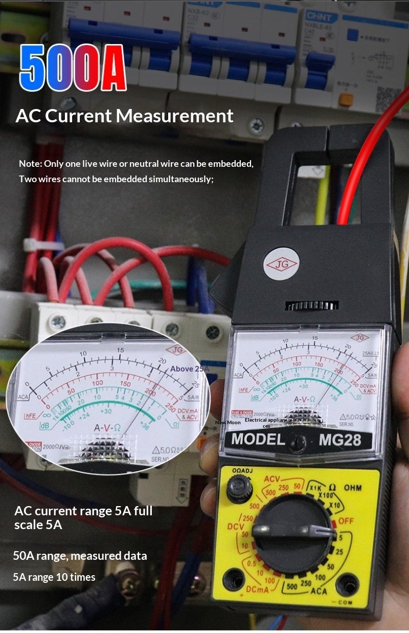 Pointer Clamp Multimeter AC Current Voltage Resistance Measuring Tool