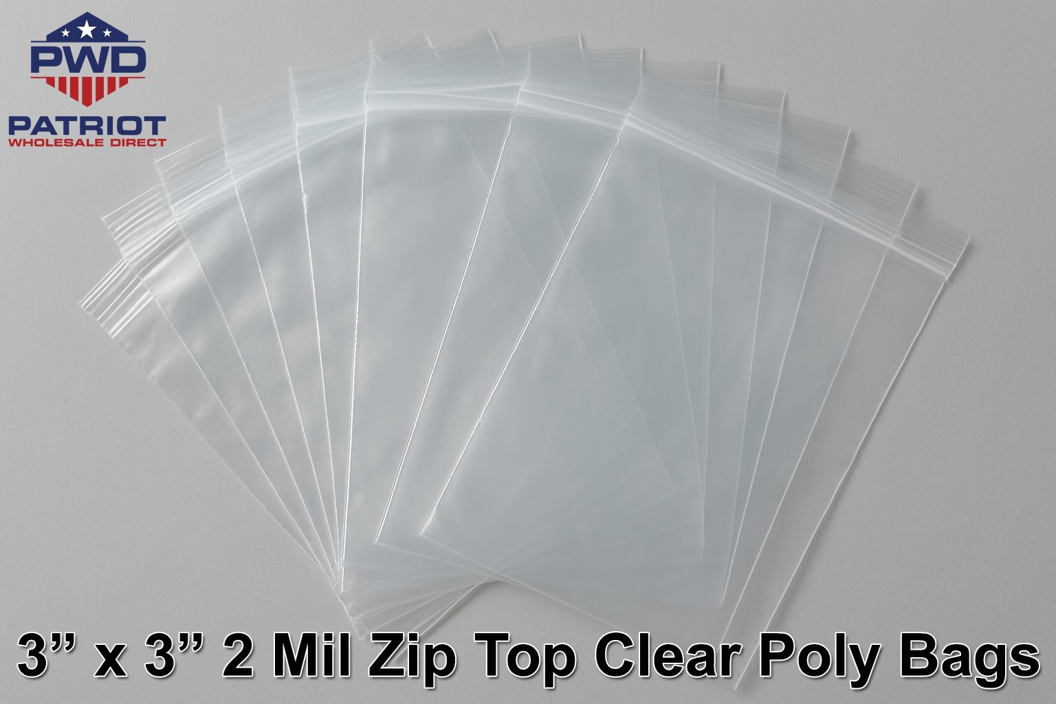 3″x 3″ Clear 2 Mil Zip Top Seal Reclosable Poly Bags – 1,000 Bags – BPA Free