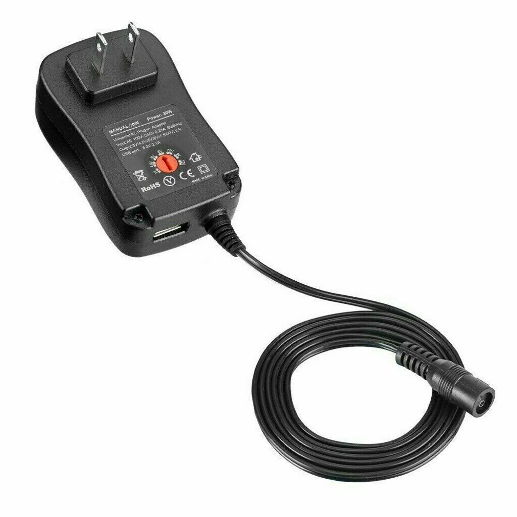 12W Universal Adjustable AC/DC Power Adapter 6V 9V 12V Power Supply Plug Charger