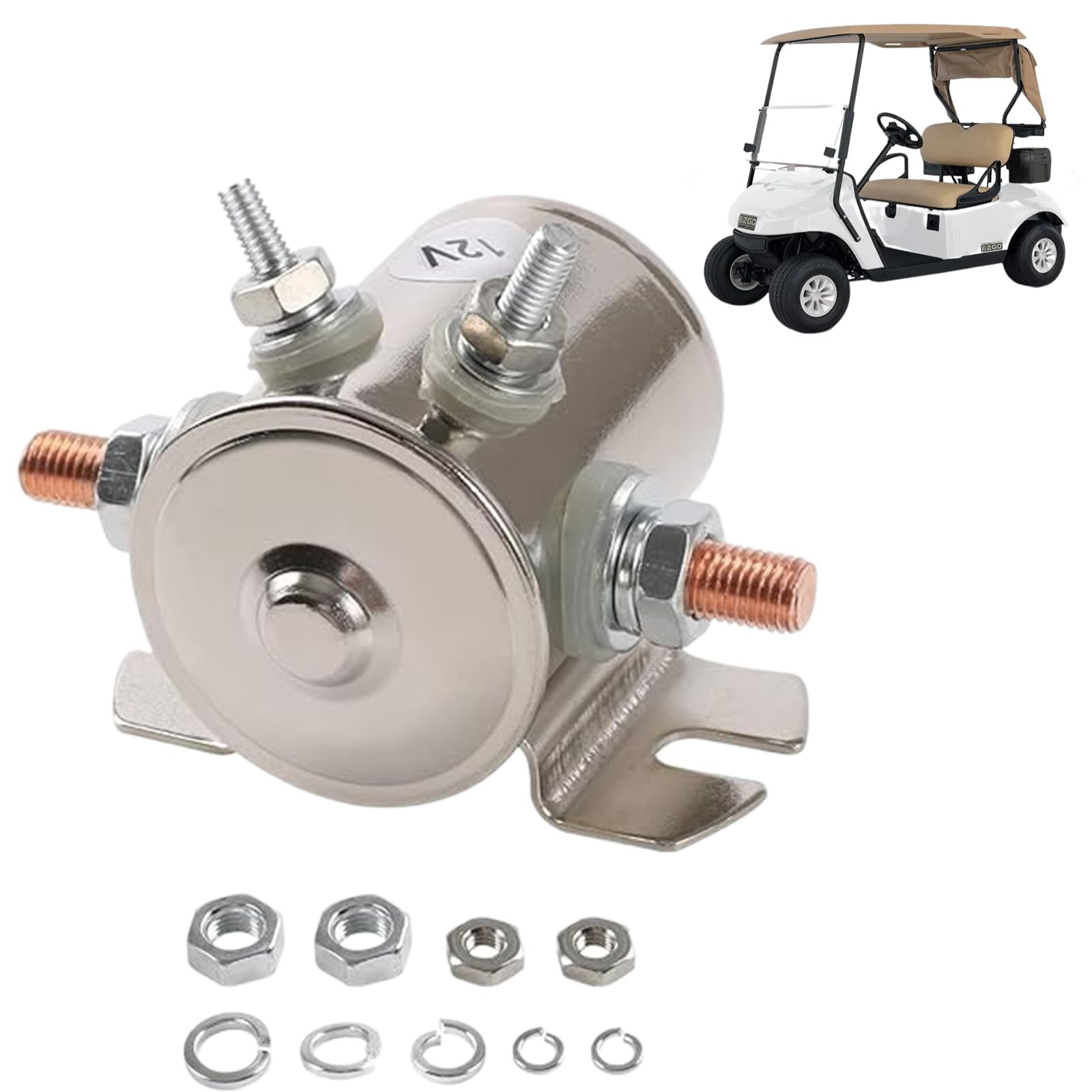 300A 12 Volt Heavy Duty Continuous Solenoid Relay 4 Terminal Golf Cart Marine
