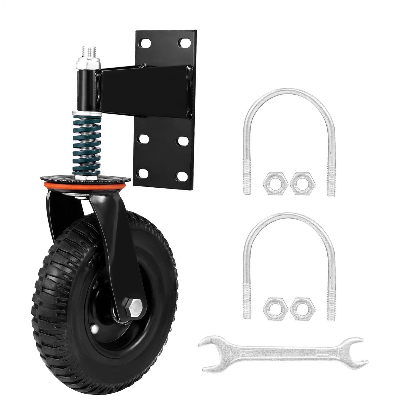8″ Gate Wheels Heavy Duty Spring-Loaded Gate Caster For Metal Tube Gate & Wooden