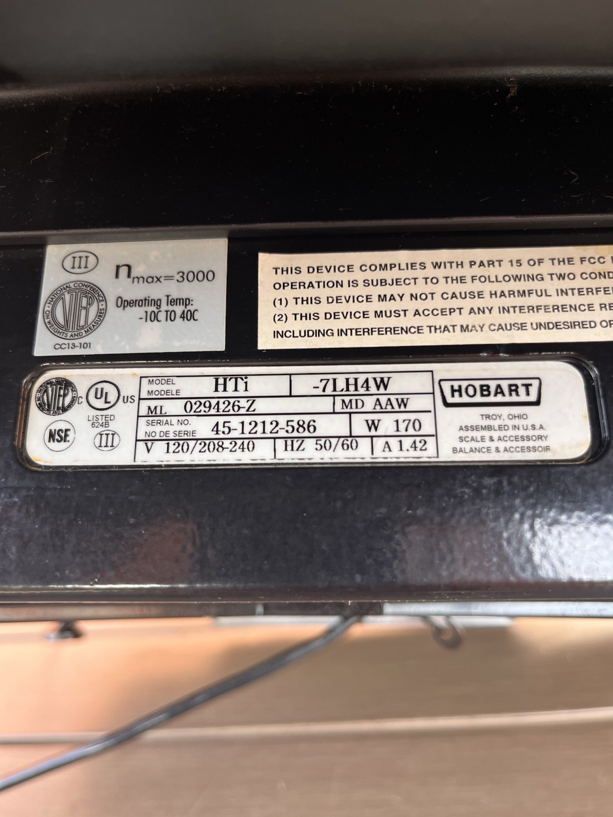 Hobart HTi-7LH26 Scale w/ Printer & 7″ Display Locked to Walmart System READ