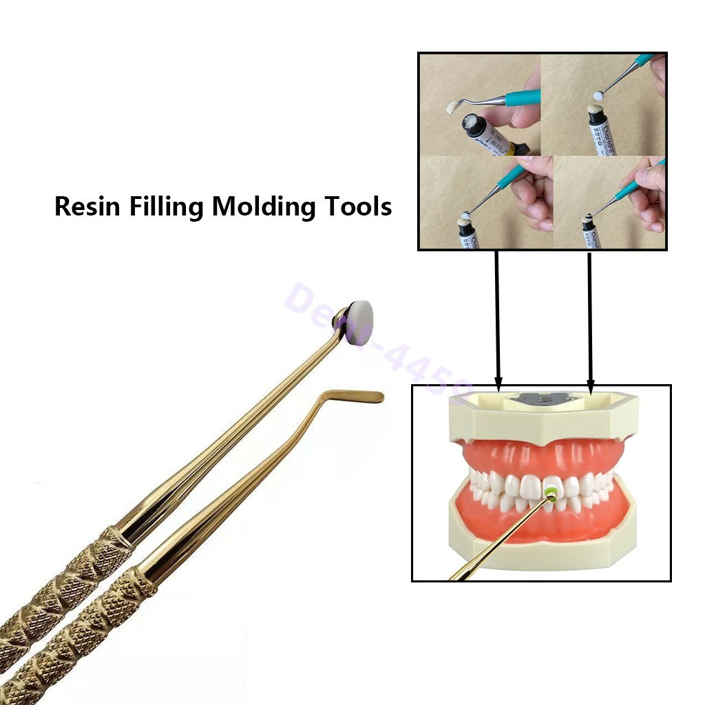 Dental OptraSculpt Veneer Composite Resin Filling Spatula Handle Foam Pads Kit