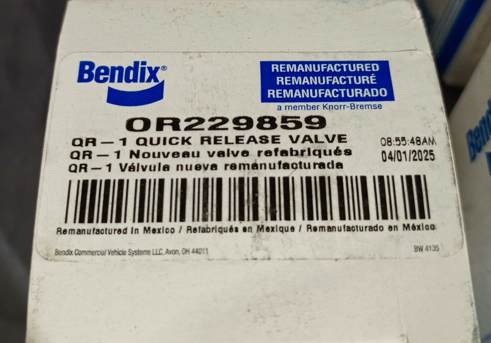 Lot Of 8 Bendix Quick Release Valve OR229859