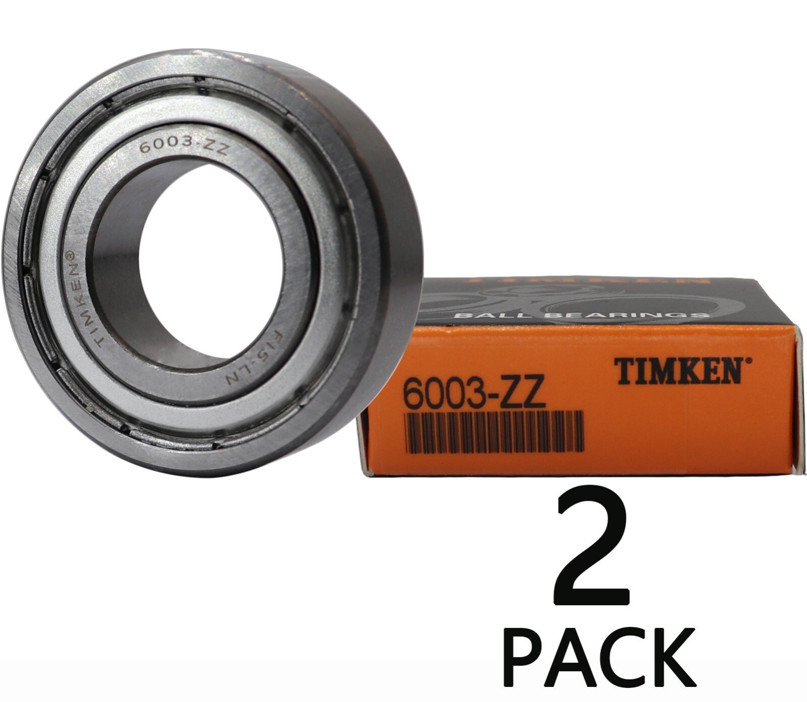 (2 PACK)TIMKEN 6003-ZZ 6003-2Z 17X35X10MM Double Metal Seal Ball Bearings