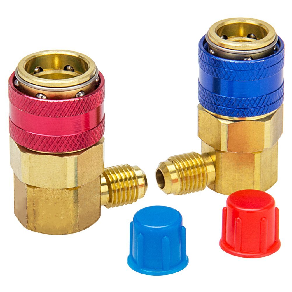 2 Car Air Conditioner Quick Connector AC Manifold Gauge High/Low Coupler Adapter