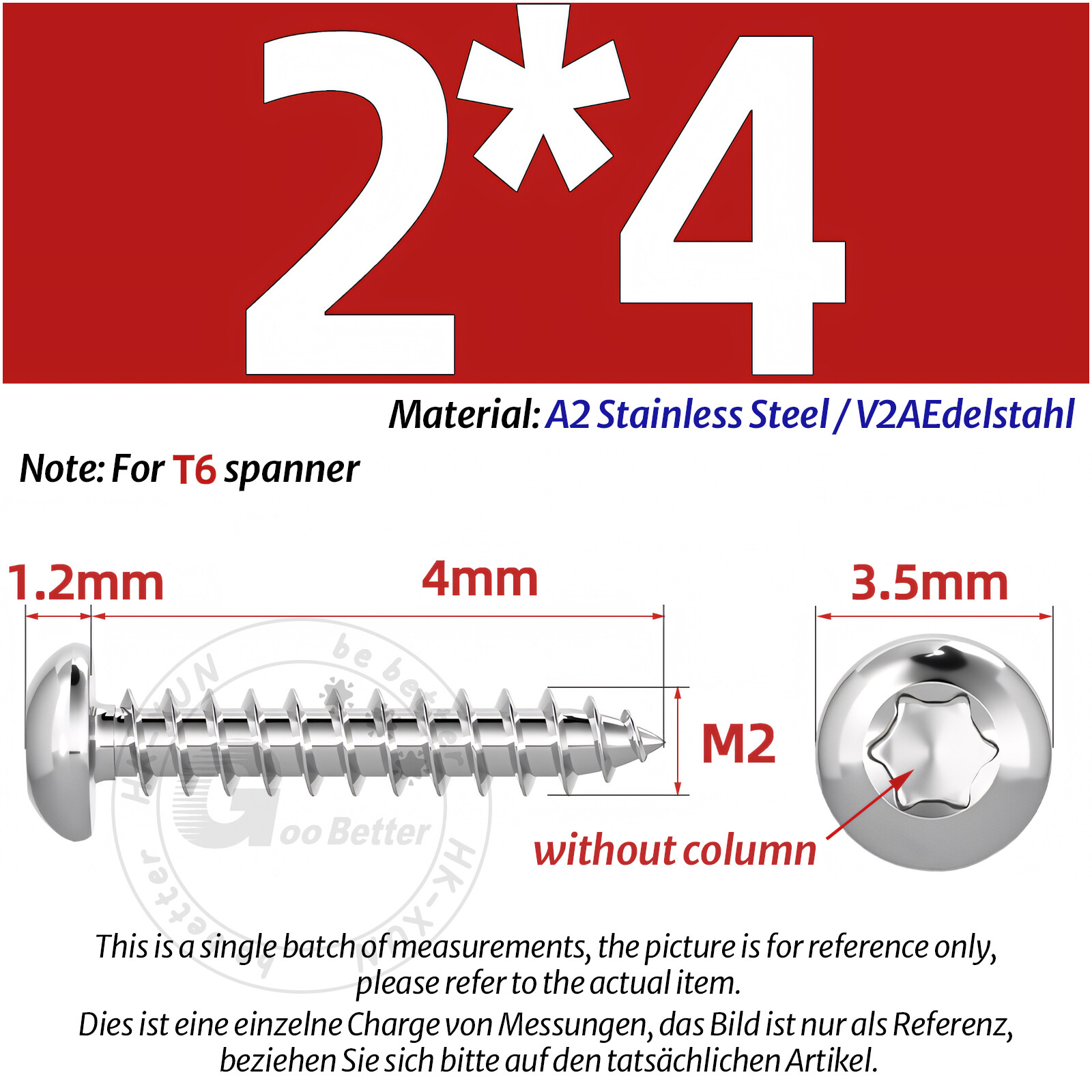 No.8 No.10 No.12 A2 STAINLESS STEEL TORX PAN HEAD SELF TAPPING SCREWS TAPPERS