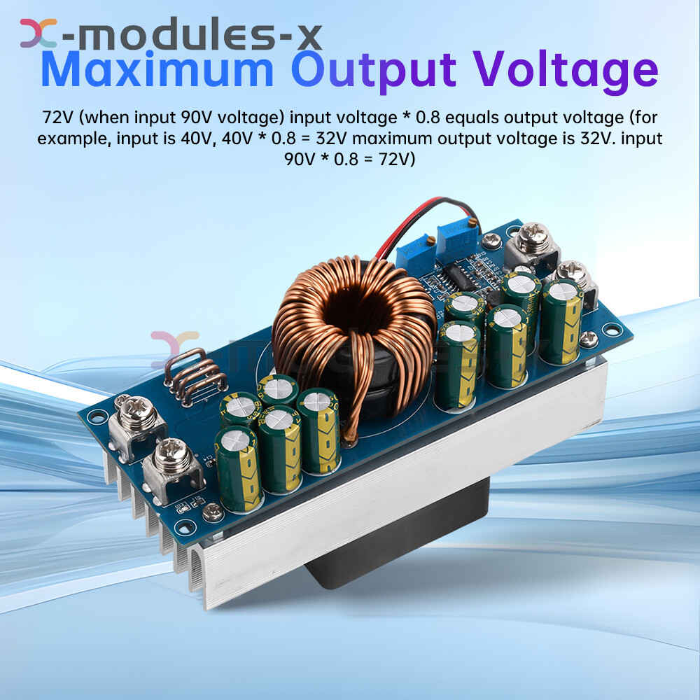 800W/1200W DC-DC Adjustable Buck Power Module DC15V-90V to DC2.5V-72V 28A/50A