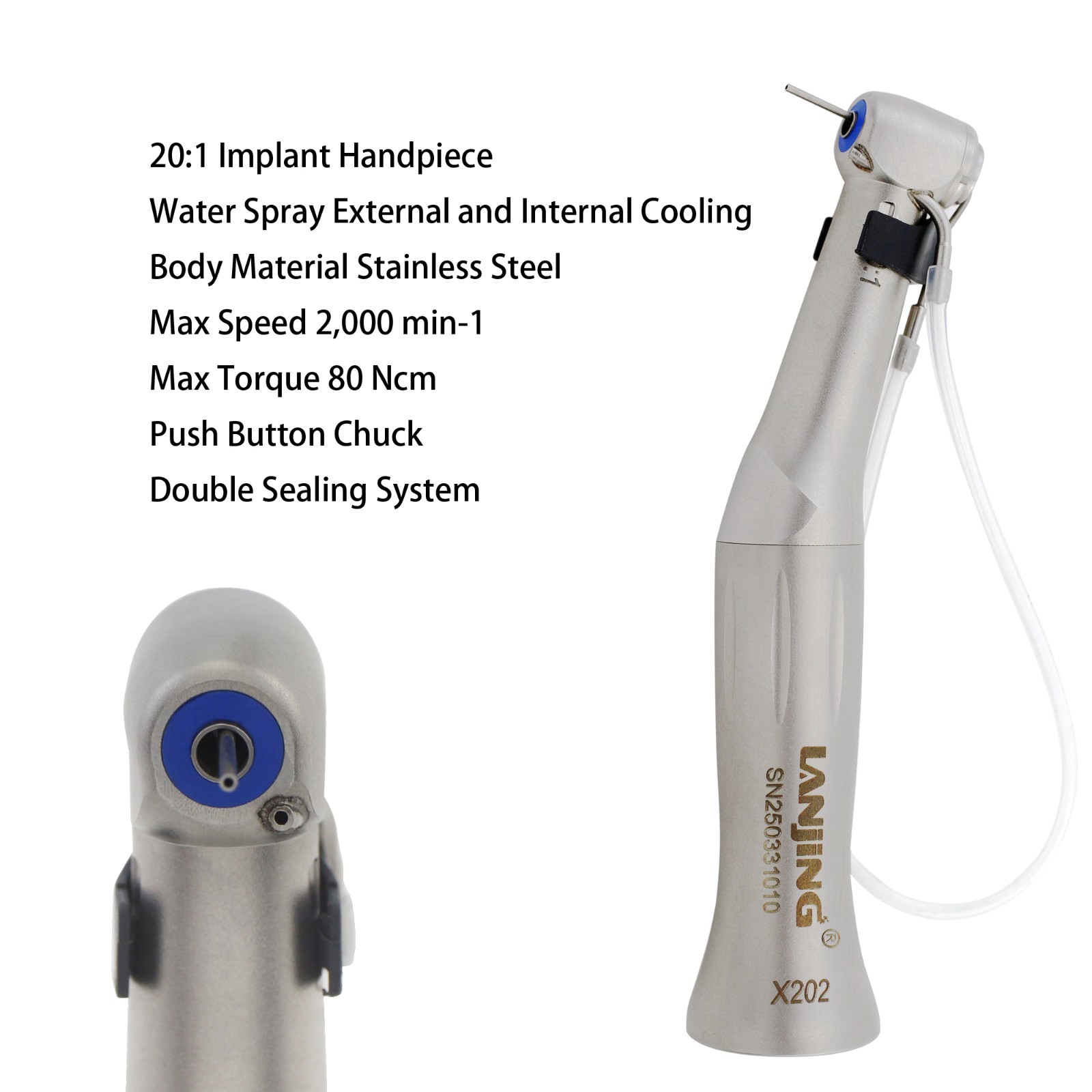 Dental Implant Handpiece 20:1 Contra Angle 1:2 Surgical External SGA-E2S SGS-E2S