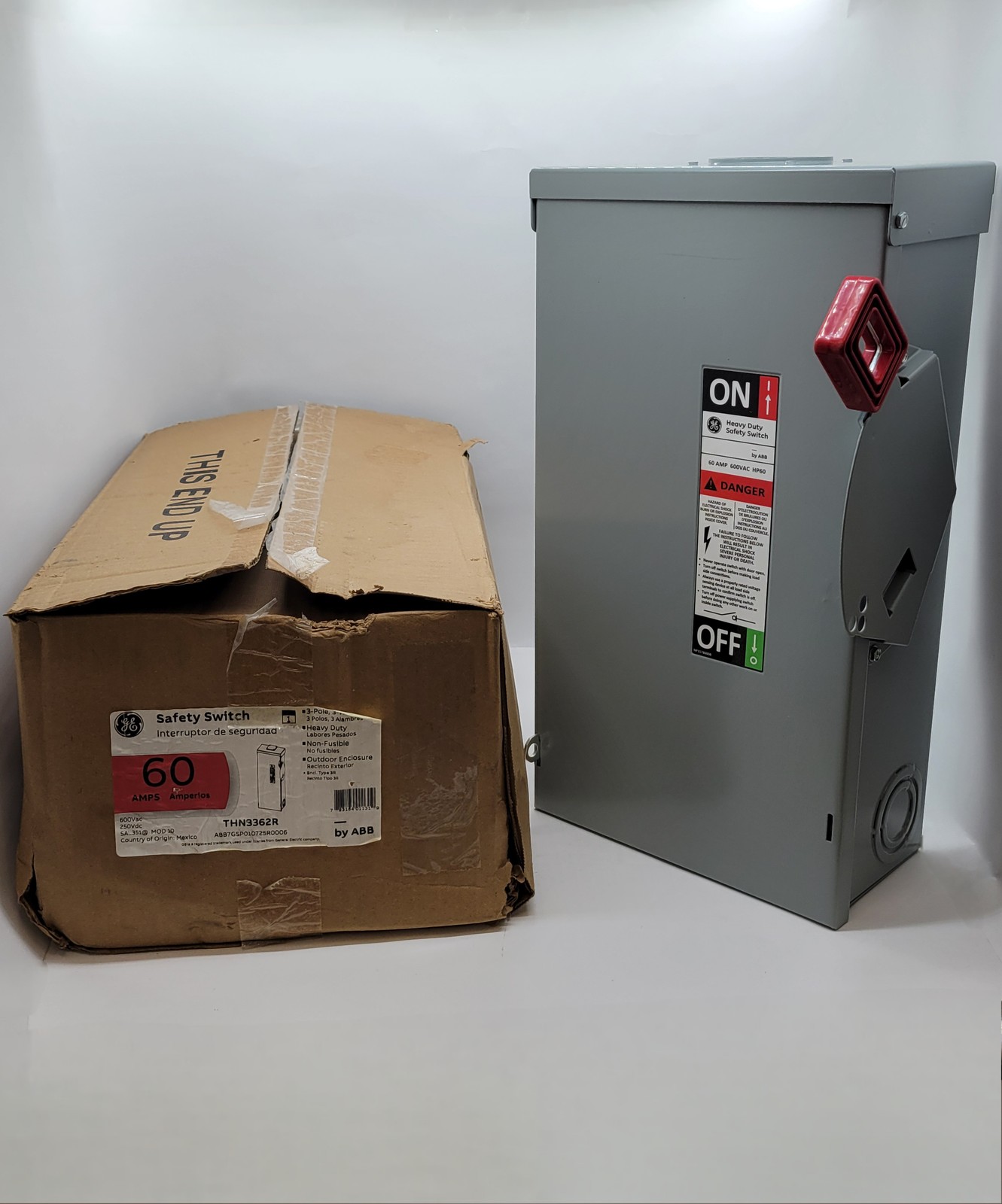 General Electric THN3362R Non-Fusible Heavy Duty Safety Switch 60A 3P 3W 600V
