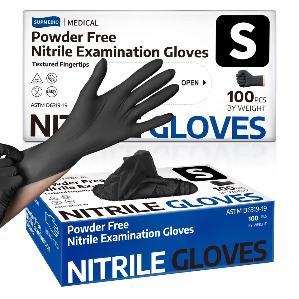 Supmedic Medical Soft Max™ Black Nitrile Disposable Gloves,