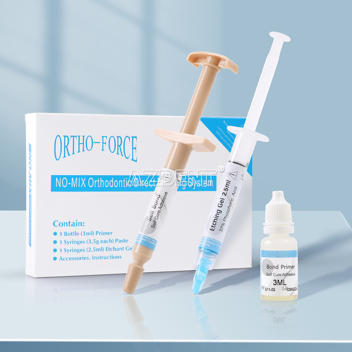 Kit de resina adhesiva fotocurable para ortodoncia, pasta de curado para el pega